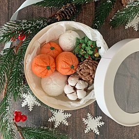 Зефир новогодний, коробочка 16см